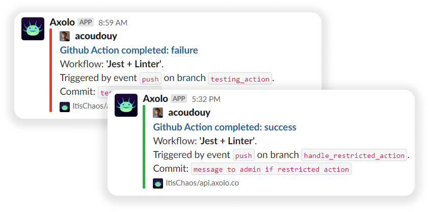 Github Action Axolo